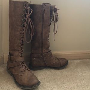 Calf high brown boots